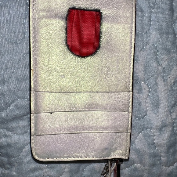 Christian Louboutin Credilou White Irridescent Card Case Compact Wallet - Picture 3 of 14